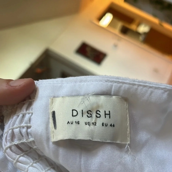 Dissh Front Cutout Puffed Sleeve Flared Waist Top - Picture 3 of 3